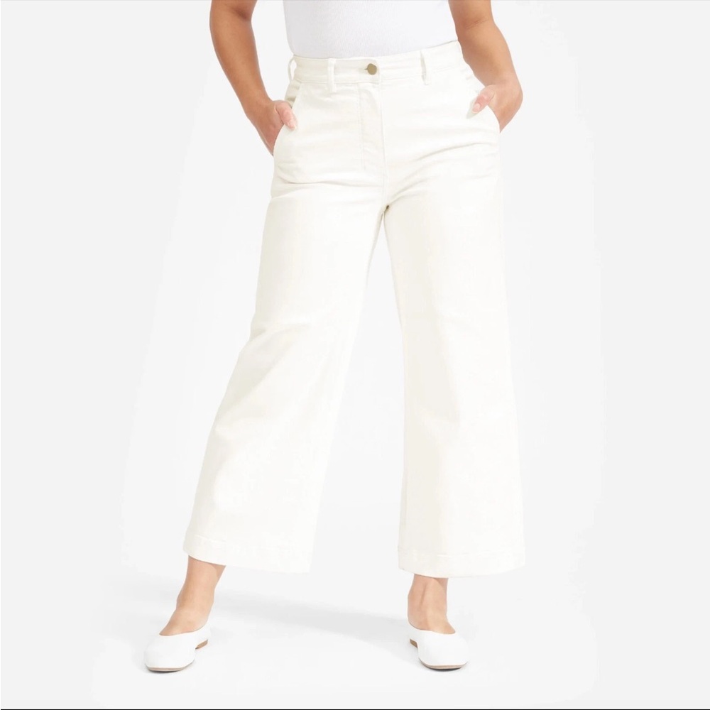 Everlane white wide leg pant